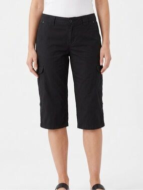 Marvin Richards Utility Capri Shorts – Size‎ 8 | Black Cotton | Sporty Edge |